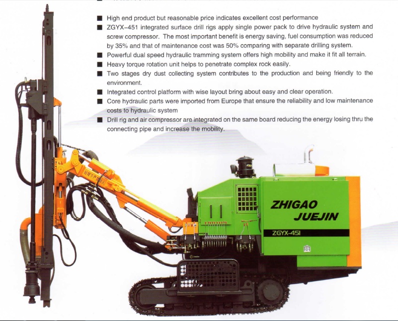 ZGYX-421/451/452 integrated DTH drill rig